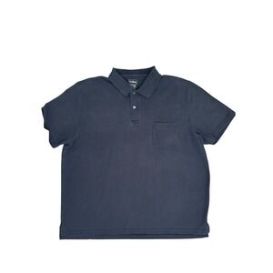 L.L Bean Traditional Fit Polo Shirt Black Chest Pocket Short Sleeve Cotton XXL